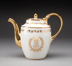 Teapot, 1845, Sèvres Porcelain Manufactory, French, founded 1740, Sèvres, Hard-paste porcelain and
