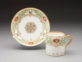 Cup and Saucer, 1839/40, Sèvres Porcelain Manufactory, French, founded 1740, Sèvres, Hard-paste
