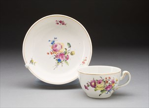 Cup and Saucer, 1778/86, Netherlands, The Hague, Hague, The, Porcelain, polychrome enamels, and