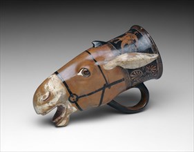 Rhyton (Drinking Vessel) in the Shape of a Donkey Head, About 480/470 BC, Greek, Athens, Attributed