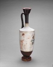 Lekythos (Oil Jar), About 410/400 BC, Attributed to the Reed Painter, Greek, Athens, Athens,
