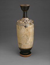 Lekythos (Oil Jar), About 440 BC, Greek, Athens, Athens, terracotta, decorated in the white-ground