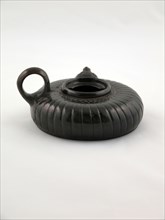 Guttus (Pouring Vessel), 400/375 BC, Greek, Athens, Greece, terracotta, black-glaze technique with