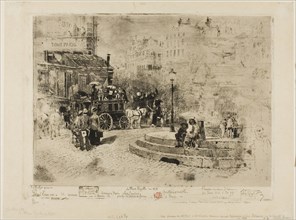 The Place Pigalle in 1878, 1878, Félix Hilaire Buhot, French, 1847-1898, France, Etching, aquatint