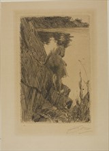 Bather (Evening) III, 1896, Anders Zorn, Swedish, 1860-1920, Sweden, Etching in black on tan wove