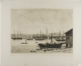 At Bordeaux, n.d., Maxime Lalanne, French, 1827-1886, France, Etching on Japanese paper