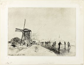View of the Town of Maassluis, 1862, Johan Barthold Jongkind, Dutch, 1819-1891, Holland, Etching on