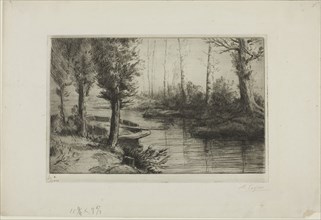 The Canal: Morning, c. 1877, Alphonse Legros, French, 1837-1911, France, Etching and drypoint on
