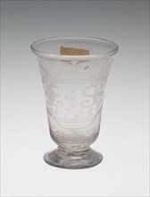 Hogarth Cordial Glass, 1752, England, Glass, H. 9.5 cm (3 3/4 in.)