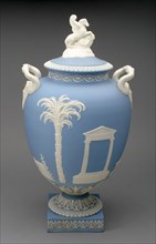 Vase, c. 1860, Wedgwood Manufactory, England, founded 1759, Burslem, Stoneware (jasperware), H. 49