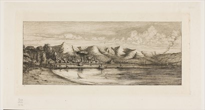 Seine Fishing off Collier’s Point, Akaroa, Banks’ Peninsula, 1845, 1863, Charles Meryon, French,