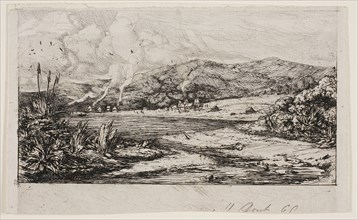 The Little French Colony at Akaroa, 1845, 1865, Charles Meryon, French, 1821-1868, France, Etching