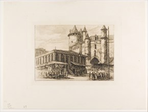 The Grand Châtelet, Paris, c. 1780, after an earlier drawing, 1861, Charles Meryon, French,