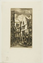 Rue des Toiles, Bourges, 1853, Charles Meryon, French, 1821-1868, France, Etching and drypoint on