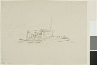 A Dredge, n.d., Charles Meryon, French, 1821-1868, France, Graphite on buff laid paper, 183 × 246