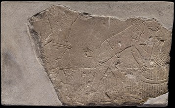 Wall Fragment from a Tomb Depicting a Harvest Scene, First Intermediate Period, Dynasties 9–10