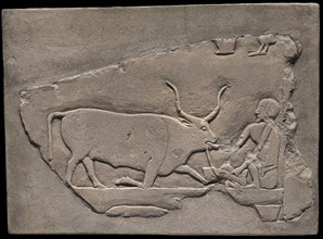 Wall Fragment from a Tomb Depicting a Herdsman, First Intermediate Period, Dynasties 9–10 (about