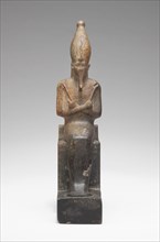 Statuette of Osiris, Late Period, Dynasty 26 (664–525 BC), Egyptian, Egypt, Steatite, 19.3 × 4.1 ×