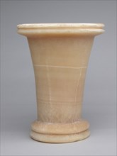 Unguent Jar, Ptolemaic Period (332–30 BC), Egyptian, Egypt, Calcite, 16.8 × 12.7 × 12.7 cm (6 5/8 ×