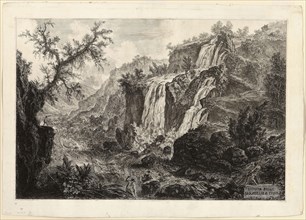View of the Small Waterfall and Rapids, Tivoli, from Views of Rome, 1769, Giovanni Battista