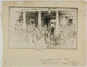 Covent Garden, 1887, Joseph Pennell, American, 1857-1926, United States, Etching on ivory laid