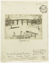 Vauxhall Bridge, 1893, Joseph Pennell, American, 1857-1926, United States, Etching on ivory laid