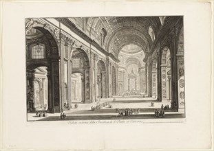 Interior view of St. Peter’s Basilica in the Vatican, from Views of Rome, 1748, Giovanni Battista