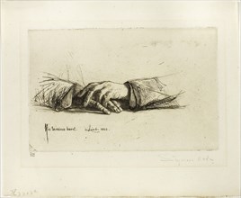 Hands Folded, 1865, Francis Seymour Haden, English, 1818-1910, England, Etching with drypoint on