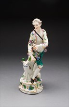Figure of a Man and Dog, Late 18th century, Germany, Hard-paste porcelain with polychrome enamel