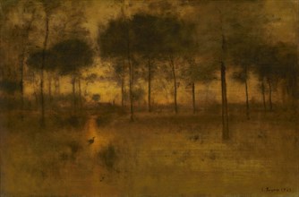 The Home of the Heron, 1893, George Inness, American, 1825–1894, Florida, Oil on canvas, 76.2 × 115