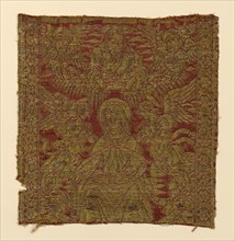 Fragment (From an Orphrey Band), 15th century, Italy, Florence, Florence, Silk and gold gilt strip