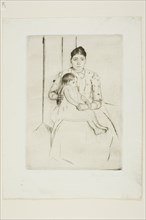 Repose, 1890, Mary Cassatt, American, 1844-1926, United States, Etching in dark brown ink on