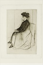 Reflection, c. 1890, Mary Cassatt, American, 1844-1926, United States, Etching in dark brown ink on