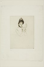 The Bonnet, c. 1891, Mary Cassatt, American, 1844-1926, United States, Etching in dark brown ink on