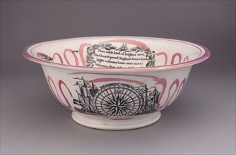 Basin, 1820/50, England, Staffordshire, Staffordshire, Lead-glazed earthenware with lustre