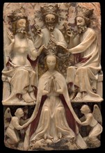 The Coronation of the Virgin, 15th century, English, Nottingham, Alabaster with polychromy and
