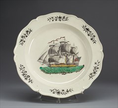 Plate, 1796–1800, Probably Herculaneum Pottery, English, 1796–1840, Made for the American market,