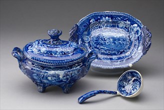 Tureen with Stand and Ladle, Mid 19th century, England, Staffordshire, Staffordshire, Earthenware