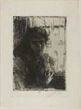 An Irish Girl or Annie, 1894, Anders Zorn, Swedish, 1860-1920, Sweden, Etching on ivory laid paper,