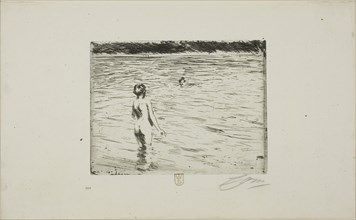 Mother Bathing, 1894, Anders Zorn, Swedish, 1860-1920, Sweden, Etching on ivory laid paper, 120 x