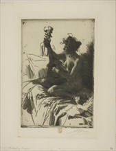 Souvenir or The Guitar, 1895, Anders Zorn, Swedish, 1860-1920, Sweden, Etching on ivory laid paper,