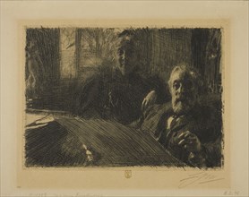 Mr. and Mrs. Fürstenberg, 1895, Anders Zorn, Swedish, 1860-1920, Sweden, Etching on tan wove paper,