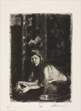 Woman with a Vase, 1894, Albert Besnard, French, 1849-1934, France, Etching and aquatint on white