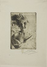Laughing Model I, 1898, Anders Zorn, Swedish, 1860-1920, Sweden, Soft ground etching on ivory laid