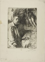 Self-Portrait with Model II, 1899, Anders Zorn, Swedish, 1860-1920, Sweden, Etching on ivory wove
