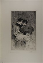 The Cousins, 1883, Anders Zorn, Swedish, 1860-1920, Sweden, Etching and drypoint on ivory wove