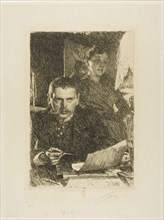 Zorn and His Wife, 1890, Anders Zorn, Swedish, 1860-1920, Sweden, Etching on cream wove paper, 308