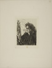 Girl with a Cigarette II, 1891, Anders Zorn, Swedish, 1860-1920, Sweden, Etching on ivory laid