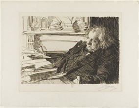 Ernest Renan, 1892, Anders Zorn, Swedish, 1860-1920, Sweden, Etching on ivory laid paper, 228 x 330
