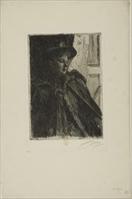 Olga Bratt, 1892, Anders Zorn, Swedish, 1860-1920, Sweden, Etching on ivory laid paper, 197 x 138